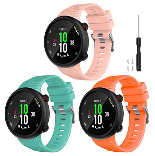Watbro Compatible with Garmin Forerunner 45S Band, Soft Silicone Sport Replacement Watch Band, Fitness Strap Bracelet Wristband for Garmin Forerunner 45S Smartwatch