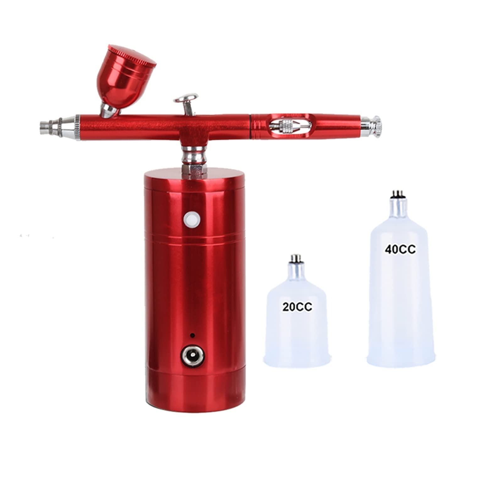 Kit de aerógrafo con pulverizador de Pintura, Juego de Mini compresor, Pistola pulverizadora de acción única para Maquillaje, decoración de Pasteles, Taza de Cuidado Facial de barbero reemplazable p