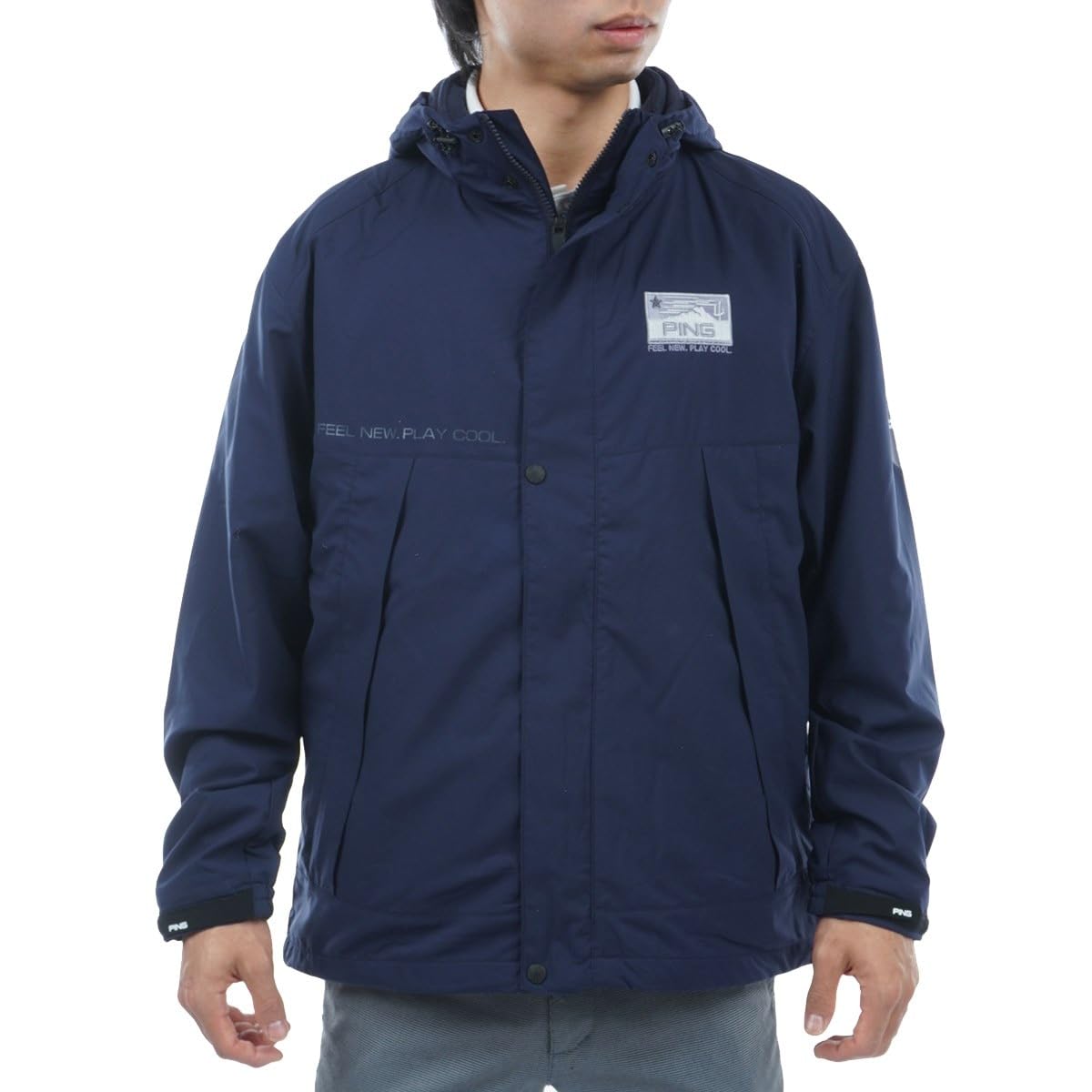 PING - ピン アパレル  長袖 フルジップ ブルゾン メンズ   撥水加工 ネイビーLL PING ピン アパレル ゴルフウェア 長袖 フルジップ中綿ブルゾン