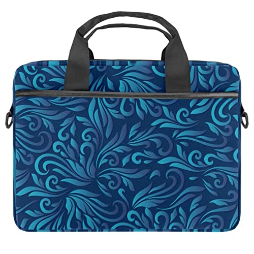 Sac bandoulière ordinateur portable 13 13.3 14.5 pouces housse PC floral bleu