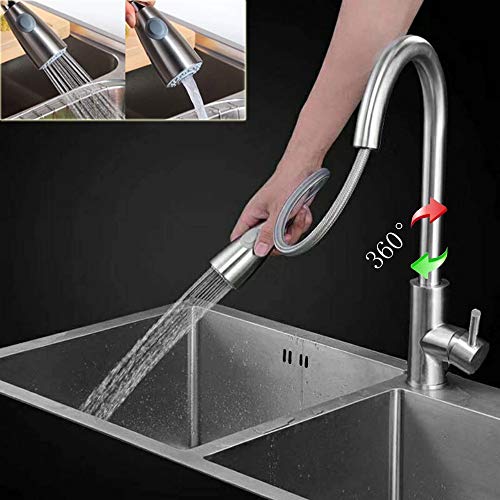 Grifo de cocina extraíble de acero inoxidable monomando 4