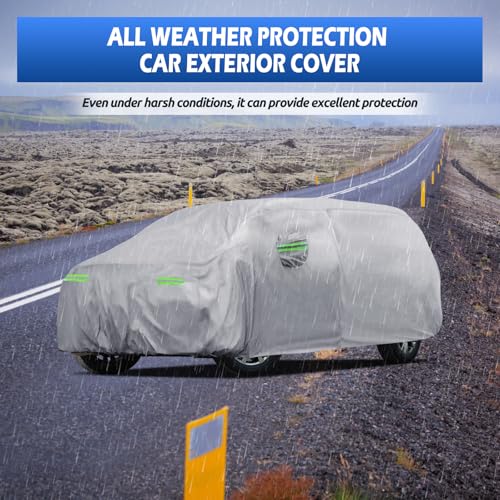 Image of Car Cover Custom Fit for Toyota Sienna 1997-2026, Migaven Waterproof Full Exterior Cover Sun Rain Protection with Door Zipper and Cotton Lining, Silver