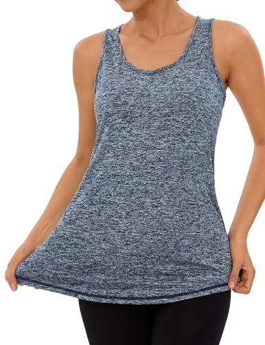 Wayleb Camiseta sin Mangas de Fitness para Mujer Espalda de Malla Chaleco Deportivo para Mujer Deportivo Yoga Tops Camisetas Tirantes para Correr