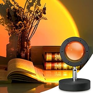 HSH Sunset Lamp | Lampe de coucher de soleil | Lumière ambiante peut être tournée pour régler l’angle | Veilleuse romantique visuelle d’ambiance éclairage de chambre à coucher