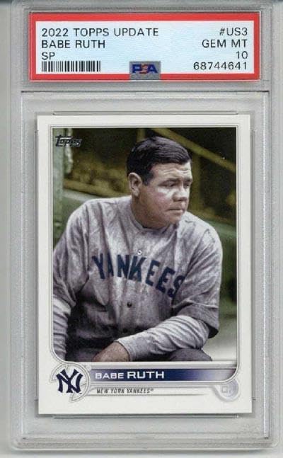 2022 Topps Update #us3 Babe Ruth Card New York Yankees Psa 10 Sp Low Pop - Slabbed Baseball Cards