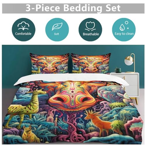 Housse de couette avec fermeture éclair en microfibre imprimé girafe - 6