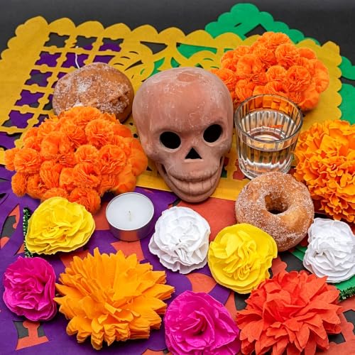 Flores artificiales de caléndula con tallos para centros de mesa estables sin marchitar 7