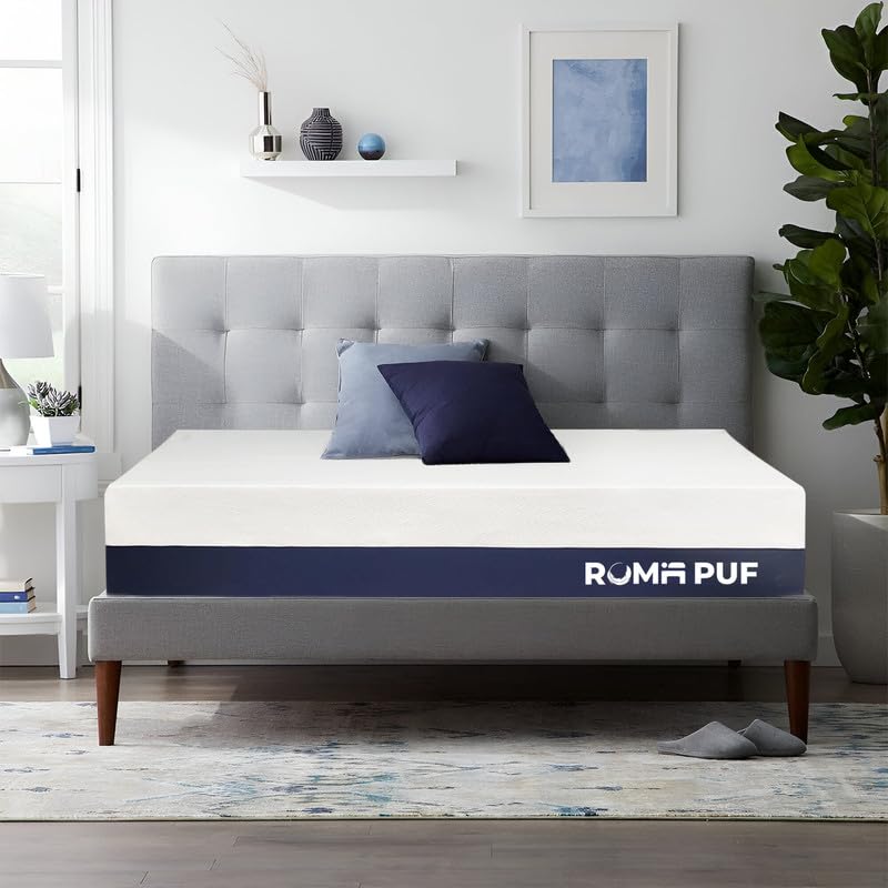ROMA PUF Orthopedic Single Size Bed Mattress for Back Pain | 8-Inch Medium Firm Memory Foam | High-Density 3-Layer Mattress | Soft Feel | Breathable Cover | 10 Year Warranty, 78x36 Inch