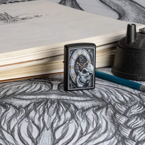 Encendedor Zippo resistente al viento con diseño Calavera miniatura 4