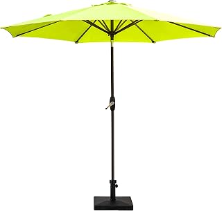 WO Home Furniture Patio Umbrella & Base Kit 9ft Outdoor Market Table Round Umbrella Sun Shade
