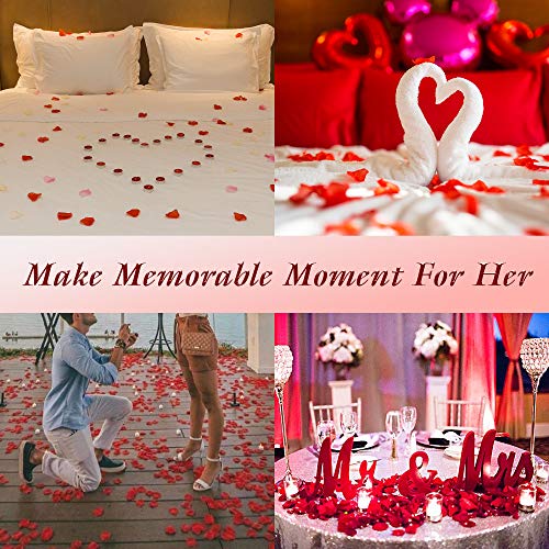 Childom 2000 Pcs Gold Silk Rose Petals,Artificial Flower Petals For Wedding,Romantic Night,Romantic Valentines Day Decor For Bedroom,Weddings,Party,Table,Dining Room,Proposal Anniversary Flower Decorations thumb #4