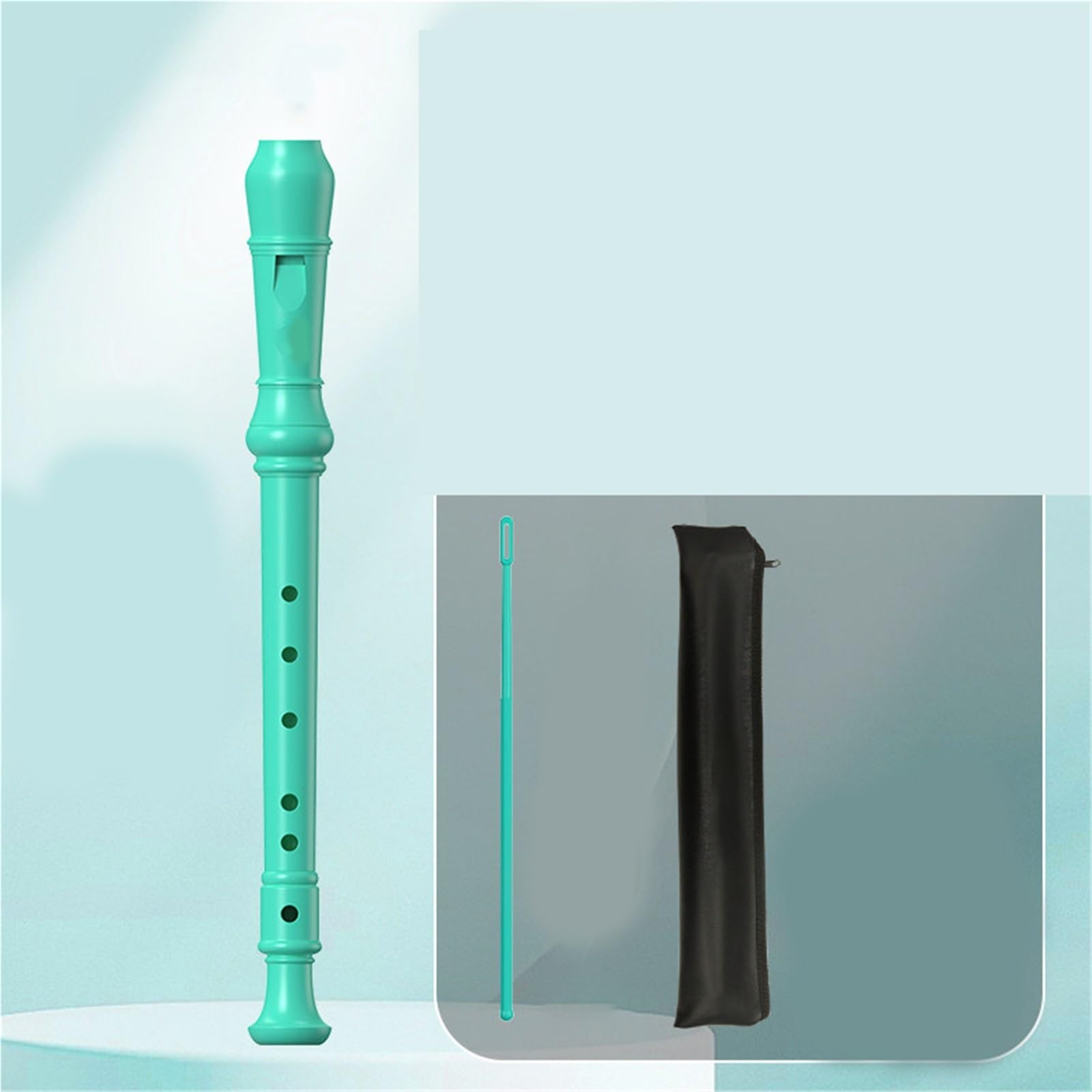 Flûte À Bec En Bois Flûte À Bec Soprano De Style Allemand (résine ABS 6 Trous) Instrument D'introduction Pour Débutant(Blue)