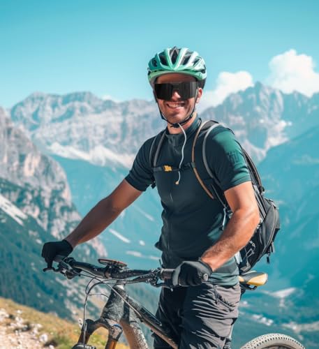 FEISEDY Sunglasses Men Women, Big Oversized Square Frame,UV400 Mirrored Sun Glasses, Cycling Driving Fishing Hiking B00642