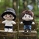 niannyyhouse Puppenkleidung, 15 cm, Plüsch-Puppenkleidung, T-Shirt, kurzärmelig, Schwarz und Weiß, 15 cm
