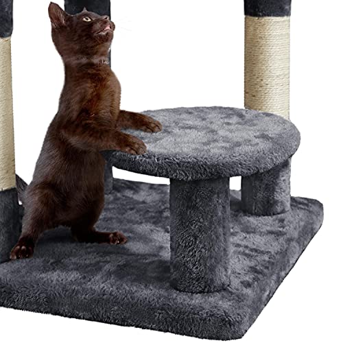 Torre para gatos 46 pulgadas con rascadores y espacios múltiples miniatura 5