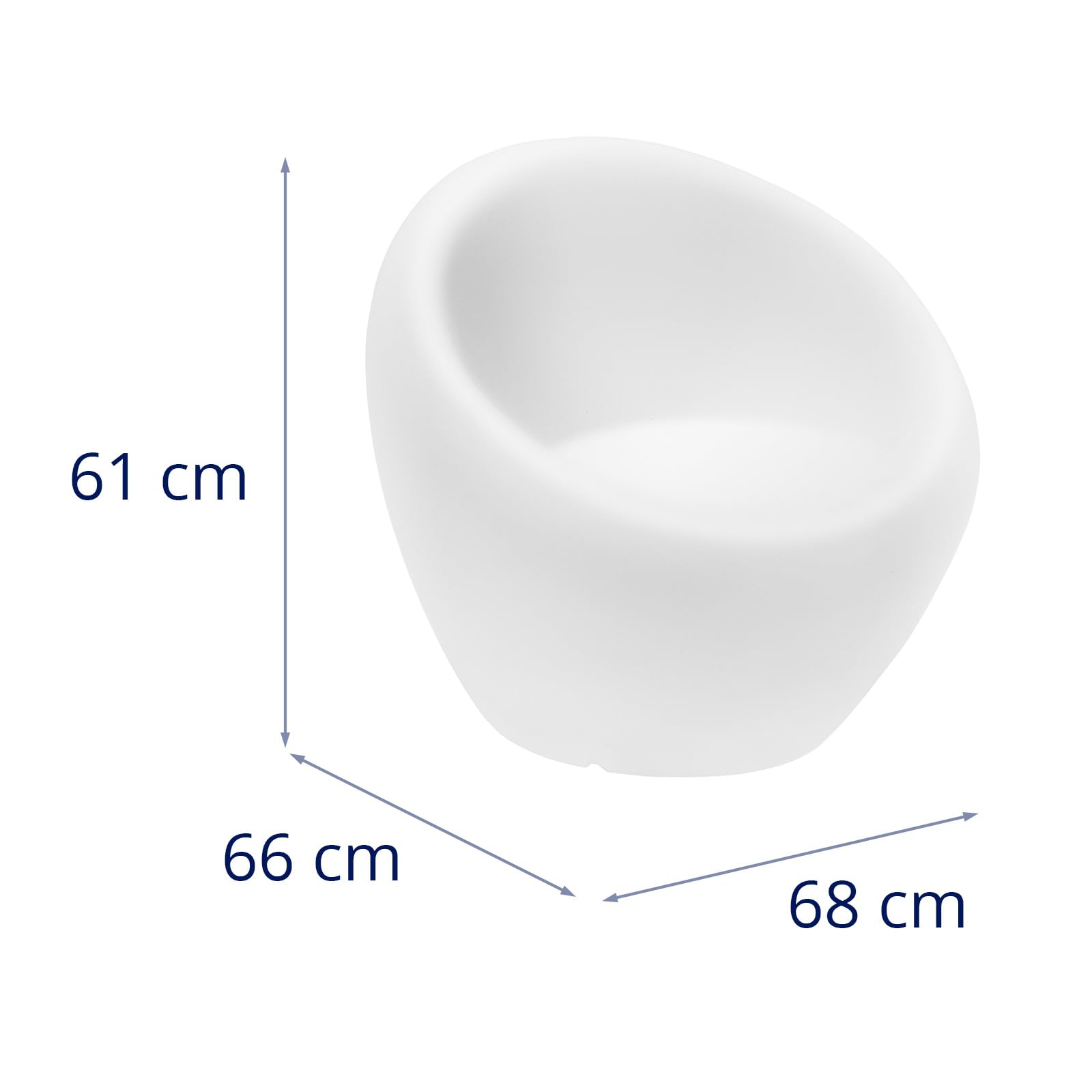 Royal Catering Poltrona da Esterno Con Illuminazione LED da Giardino 66 x 68 cm