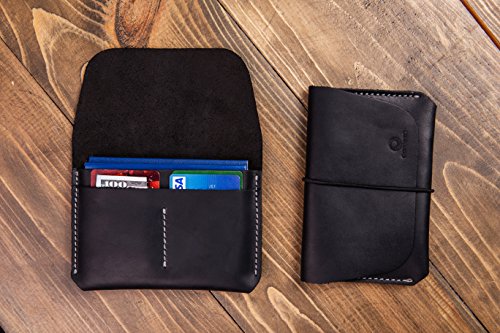 Genuines Leather Passport Holder for Men & Women Wallet Case for 1 or 2 Passports (Vintage black)2