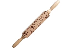 Sewroro 3D Embossed Rolling Pin with Snowflake Pattern