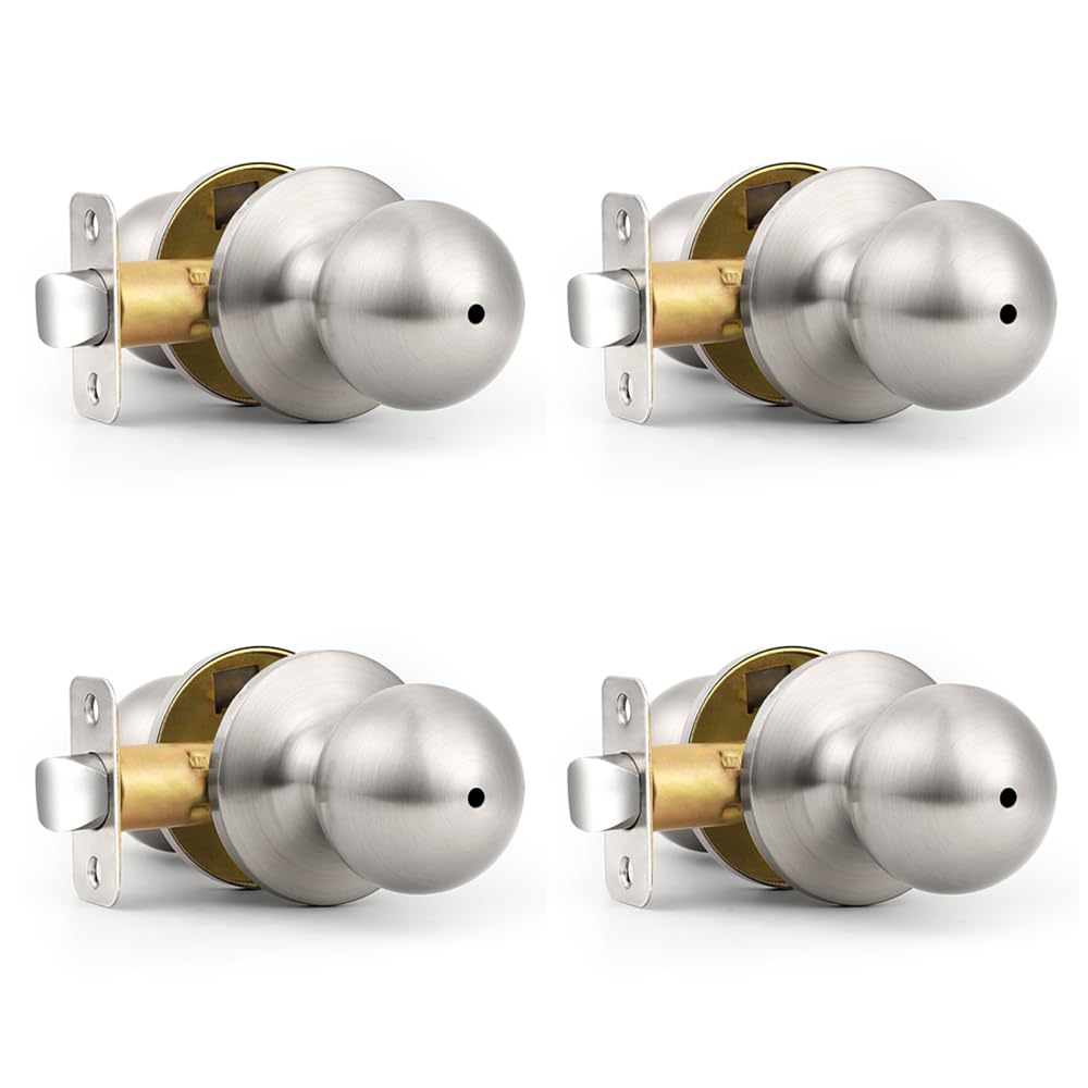 Probrico Brushed Nickel Privacy Door Knobs - 5 Pack -17