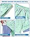 Gleeease Swimming Trunks Mens 5 Inch Inseam Compression Liner Men Bathing Suit Lined Board Shorts Stretch 2in1 Suits