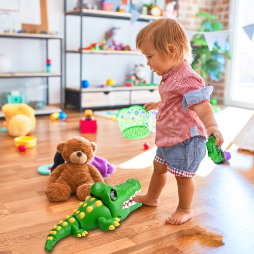 Pmgud Ferngesteuertes Spielzeug mit 2,4 GHz Controller Krokodil RC wiederaufladbares mit Programmiermodus und Infrarot Jagdmodus Geeignet für Kinder über 3 Jahre
