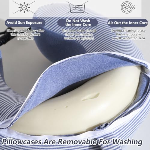Almohada de viaje con espuma viscoelástica y capucha miniatura 5