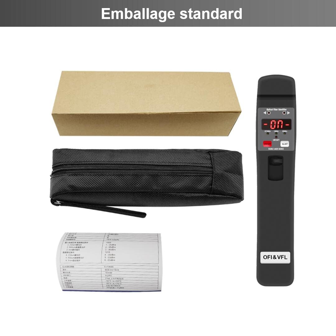 Identificateur de fibre optique avec localisateur visuel de défaut pour fibre de 0,25 mm 0,9 mm 3,0 mm, Live Optical Fiber Identifier 800-1700 nm une opération clé（TMOFI-401）