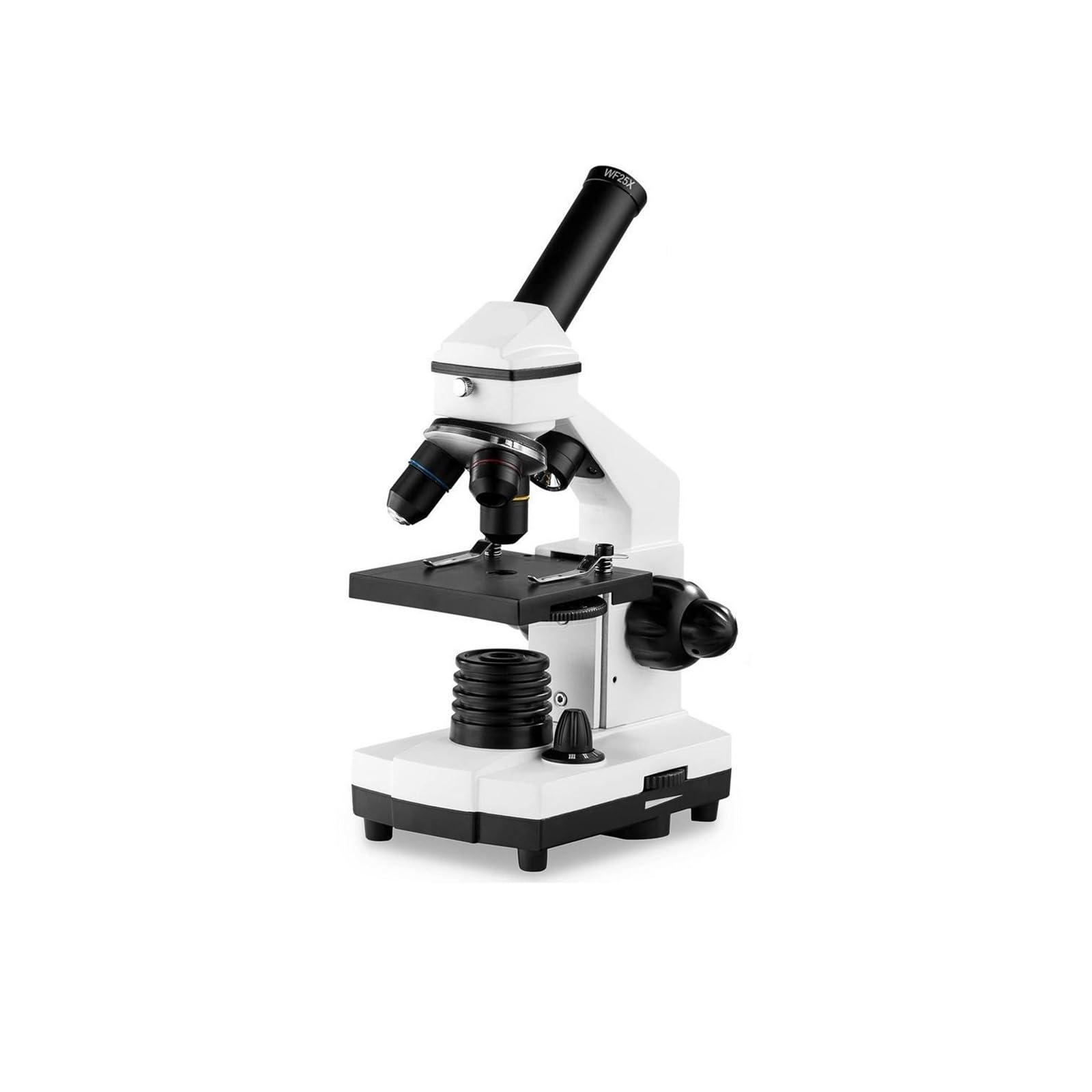 Biologisches Lichtmikroskop-Set 100x-2000x mit LED-Doppelbeleuchtungssystem und Objektträgern – Lehrmittel für Zuhause und Schule