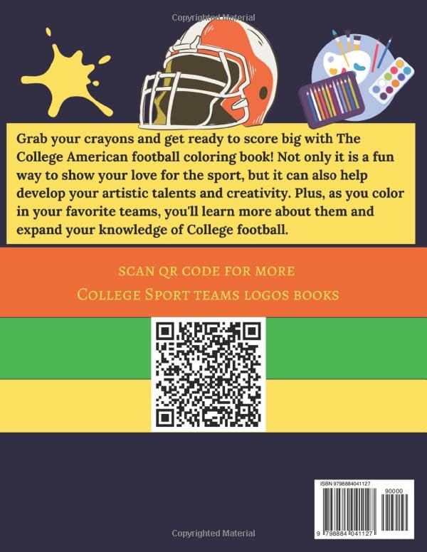 College Football Teams Logos Coloring Book Part 1: All American Athletic & Atlantic Coast teams colorings, for American Football fans, kids and adults (Sport Logos Coloring Books By Ollie Nadson) image 2 of 2 B0CXJJ79YB