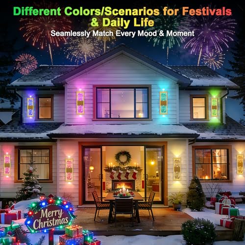 Image of Smart Outdoor Wall Light, RGB, App and Alexa, Gold, 12W 1-Pack