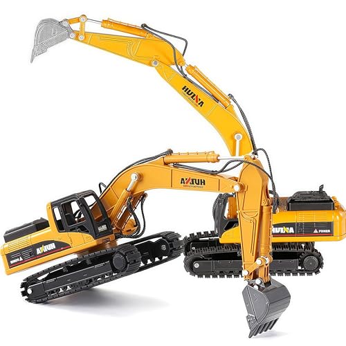 Gemini&Genius Tracked Excavator Toy for Kids, 1/50 Scale Diecast Digger Construction Toy, Metal Vehicle Model with 360° Cabin Swivels, Great Gift, Playing Sand, Room Decoration and Collection for Kids - Image 9