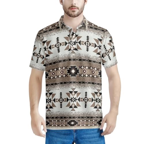 Pinupub Polo Shirt for Men Casual Regular Fit Short Sleeve Golf Shirts Summer Beach Button Up Hawaiian Outfits3