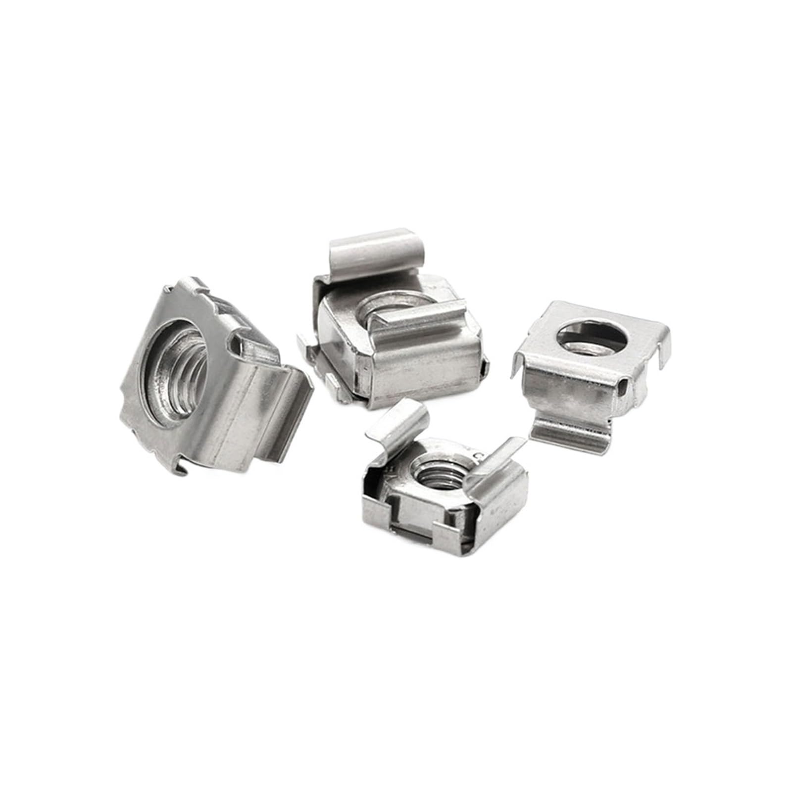 Tuerca de jaula de tarjeta 100/200 Uds M4 M5 M6 M8 tuercas flotantes de cuarteto de acero inoxidable cuadrado a presión(200pcs M5)