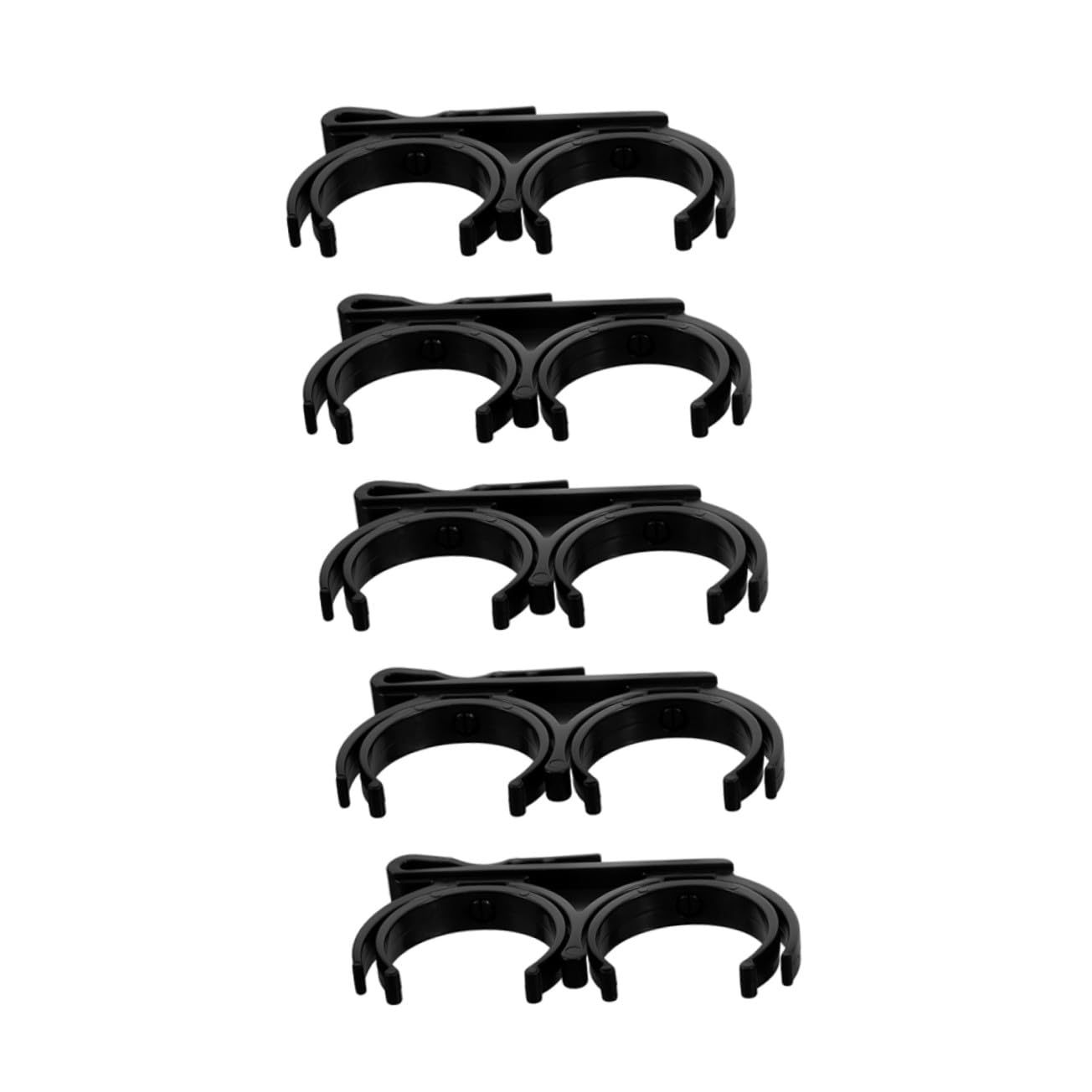 Porte-balles de Golf Rotatif Pliable en Plastique Noir Lot de 5 Clips Doubles