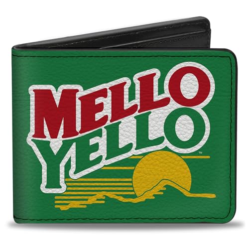 Buckle-Down The Coca-Cola Company Wallet, Bifold, Mello Yello Mountain Logo Green White Red Yellow, Vegan Leather