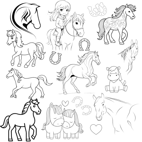 Image of Horse Hand Embroidery Pattern Kit Fun Modern Water Soluble Embroidery Patterns - Easy to Use for Beginner to Adult