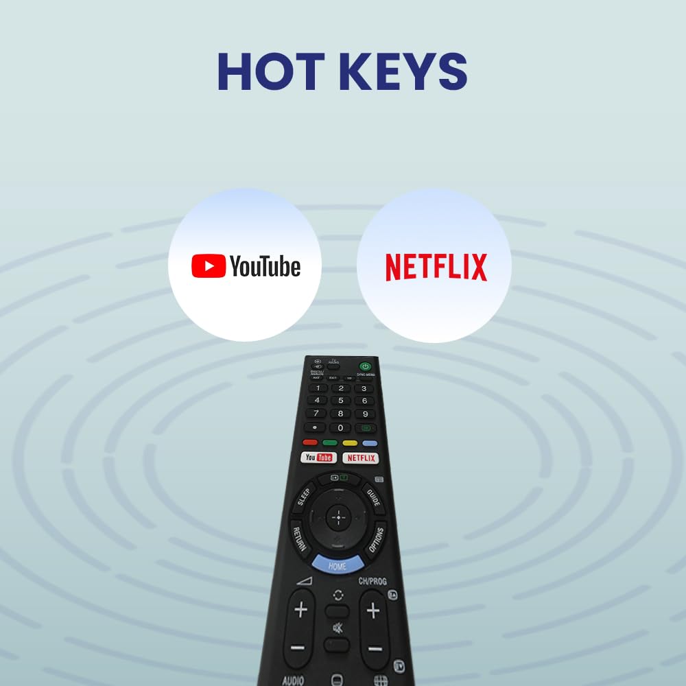 RESORB Sony TV Remote Compatible with Sony Bravia Smart LED LCD UHD OLED QLED 4K Android TV Models, Replacement Remote Control, Black LED 266 NVC 3