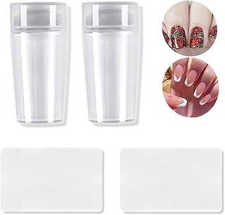 ZYJHD Nail Stamper，Clear Silicone Jelly Stamper with Scraper，2pcs Manicure Tools Nail Art Design，DIY Nail Decor Jelly Nail Art Stamper Nail Art Stamping Stamper
