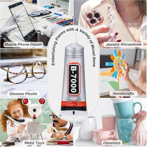 Image of Multi Function Clear Glue Fabric Adhesive for Cloth Stone Metal Platic Clay Bead Jewelry Making, Strength Clear Gum with Precision Applicator.