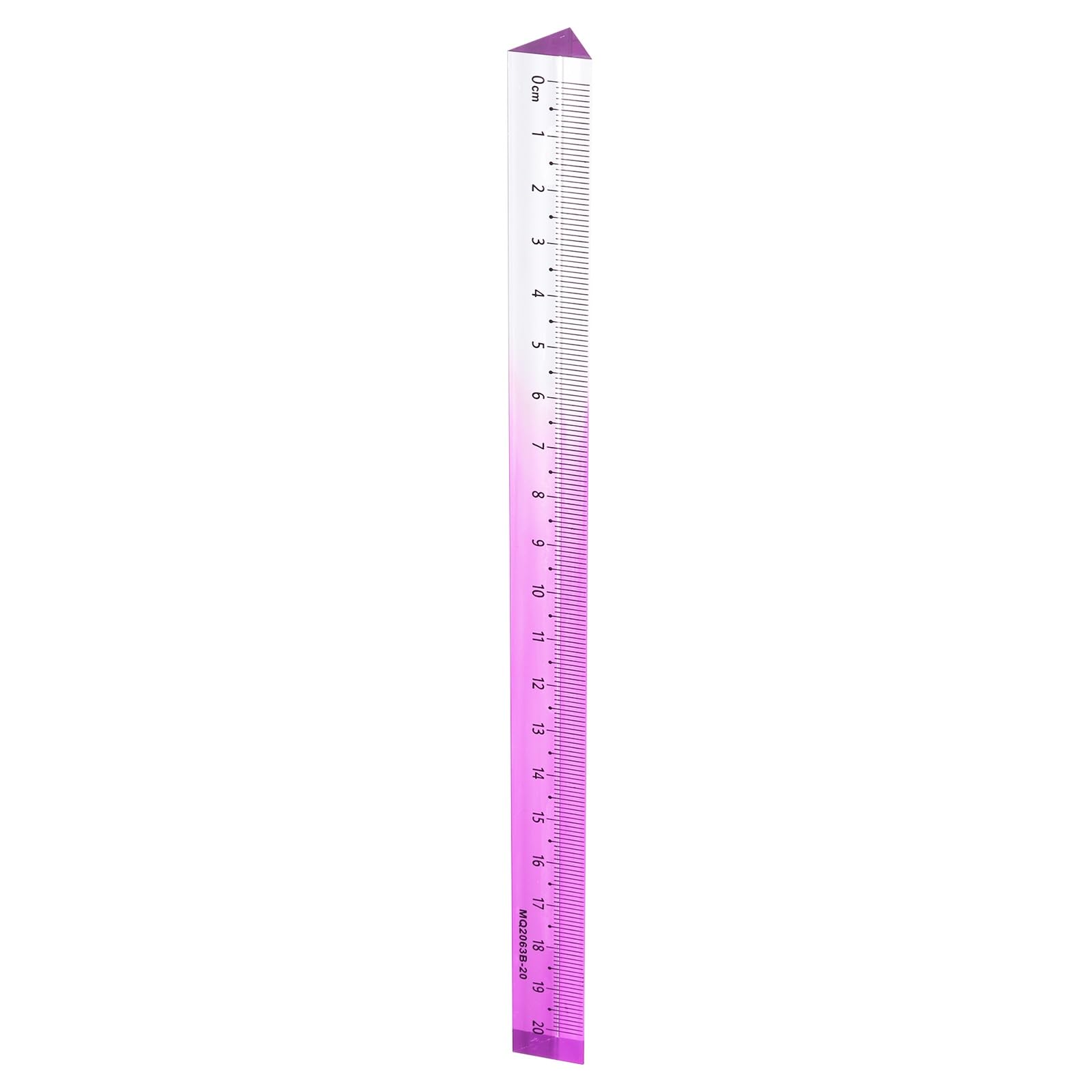 sourcing map Acrylic Clear Straight Rulers 20cm Metric Transparent Gradient Three-Dimensional Plastic Ruler Square Cube Measuring Tool for Classroom Office Home, Pink Purple