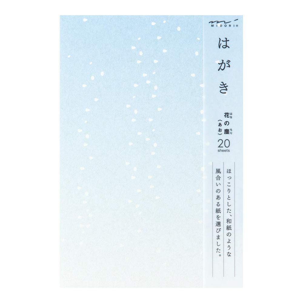 Midori Flower Dust Postcards, Blue — 20 Sheets