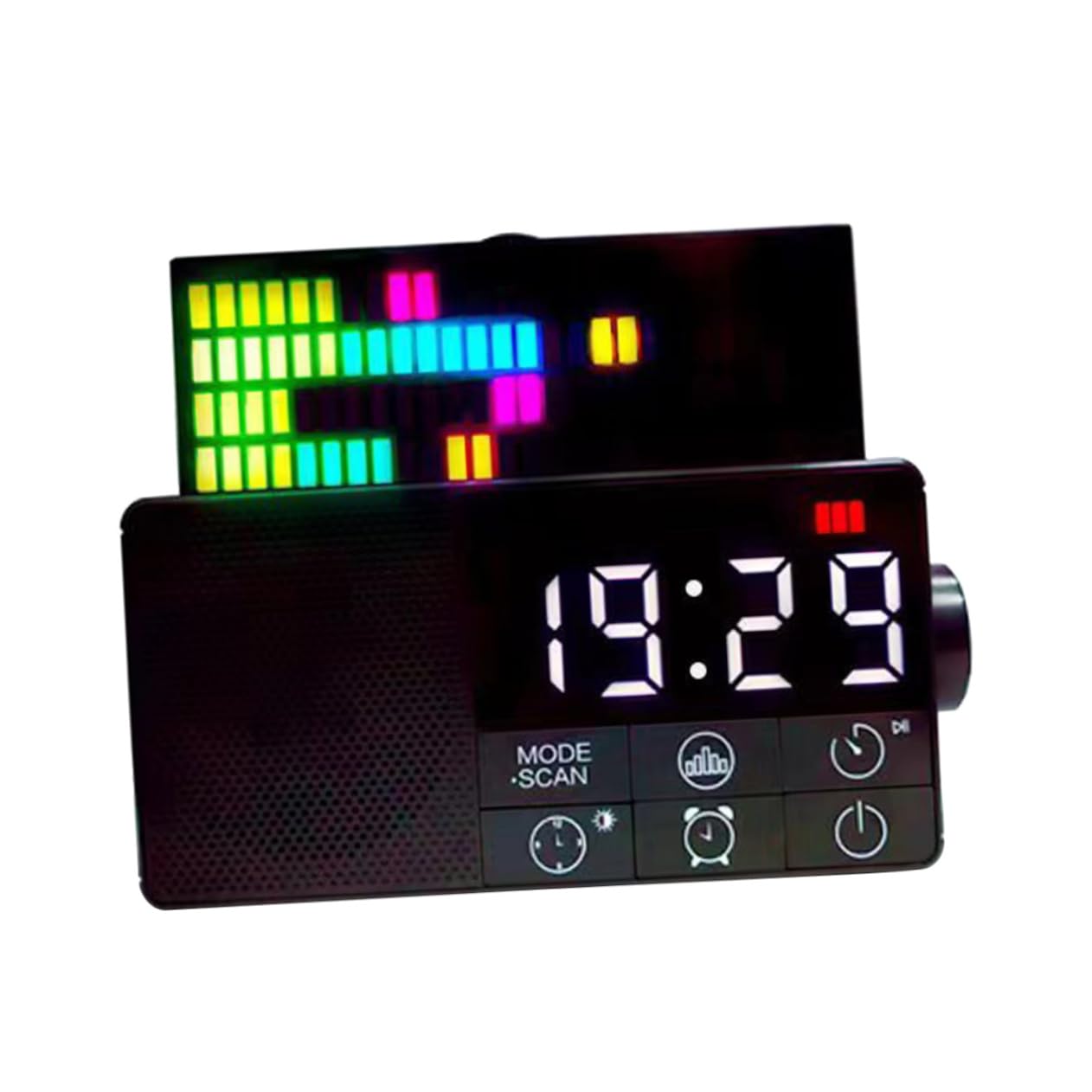 Tofficu Reloj Despertador Digital con Altavoz Inalámbrico y Radio FM Pantalla Plegable Función de Alarma y Reproducción USB para Dormitorio