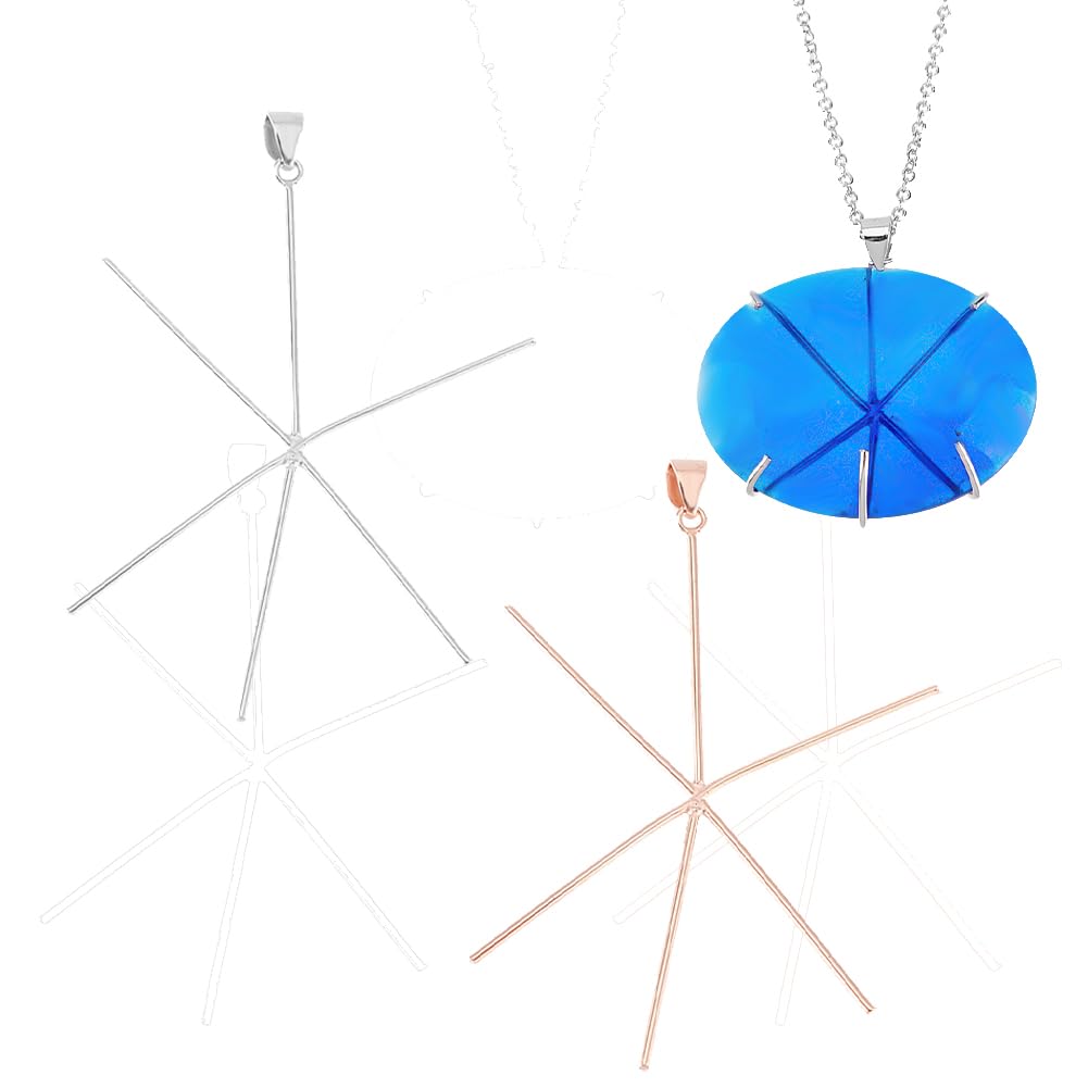 PH PandaHall 2 Colori 5 Artigli Ciondolo Artiglio in Argento 925 Pendente Artiglio Fermaglio per Ciondolo, Ciondolo Vuoto per Cabochon di Pietra Preziosa per La Creazione di Gioielli