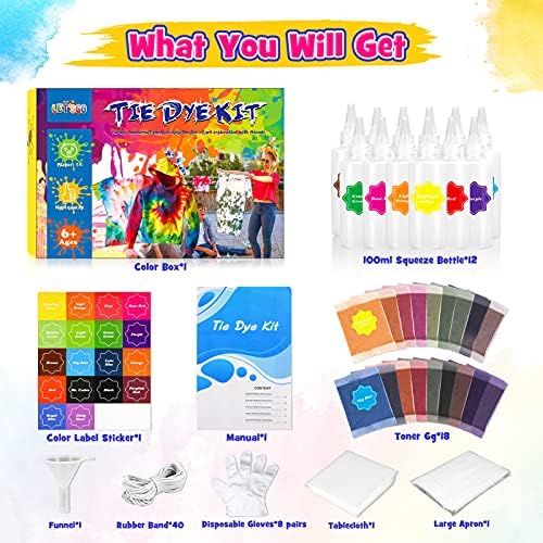 Dislocati Tie Dye Kit-Set of 18 Colors DIY Art and Craft Games Activity -Creative Art Craft Kit - Handmade Gift for Kids