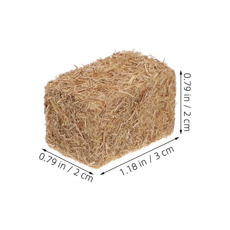 BESPORTBLE 8-piece Miniature Hay Bales for Diy Farm Decor 2x2x3cm Faux Wooden Haystack Photography Props for Miniature Gardens and Dollhouses - Image 2