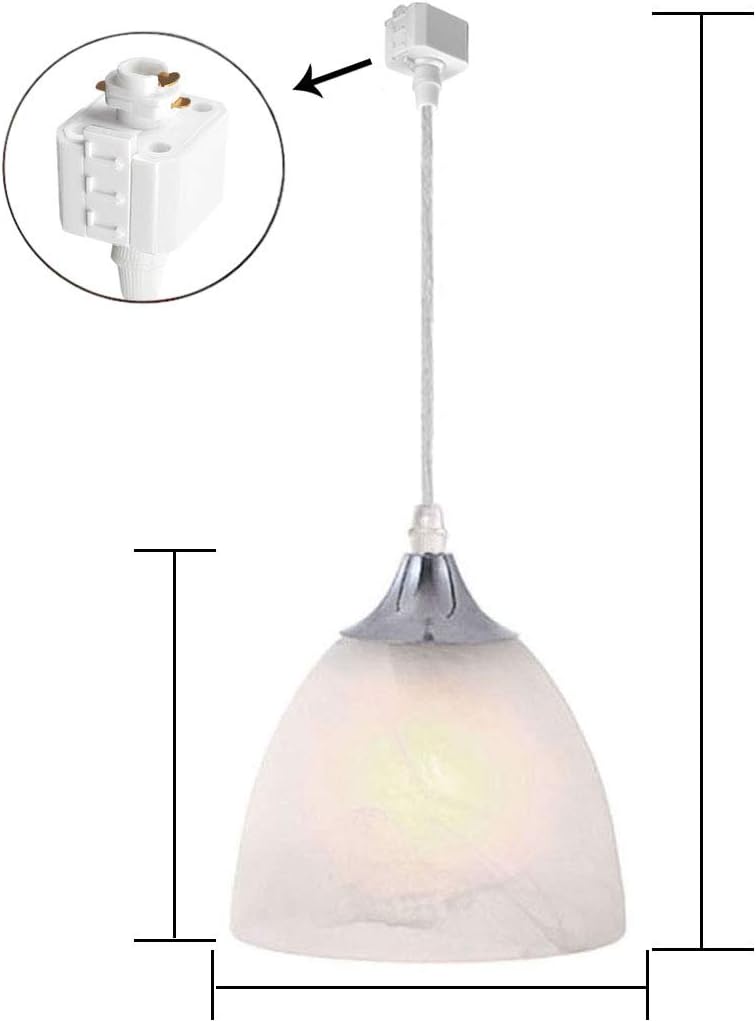 Kiven Set of 1 H-Track Light Pendants,Mini Pendant Light w/Frosted Glass Shade Hanging Light with Brushed Nickel Finish for Kitchen Island,Dimmable
