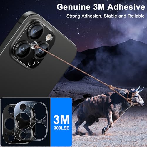 Image of Esanik 2 Pack for iPhone 16 Pro /iPhone 16 Pro Max /iPhone 14 Pro /iPhone 14 Pro Max Camera Film Aluminum Alloy Camera Protection Lens Cover Lens Protector Tempered Glass Shockproof Anti-Scratch 3 Lens