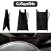 Accmor Collapsible Car Trash Can, Leather Vehicle Garbage Organizer Bin Holder with One Roll Trash Bag, Foldable Hanging Mini Cars Storage Bag Container for Auto, SUV (Black)
