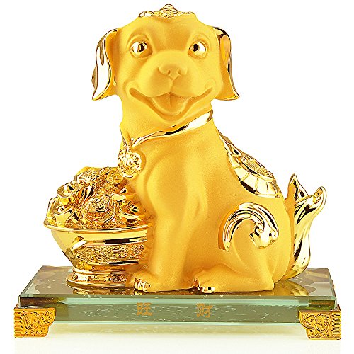 51nNohgWklL BOYULL Large Size Chinese Zodiac Dog Year Golden Resin...