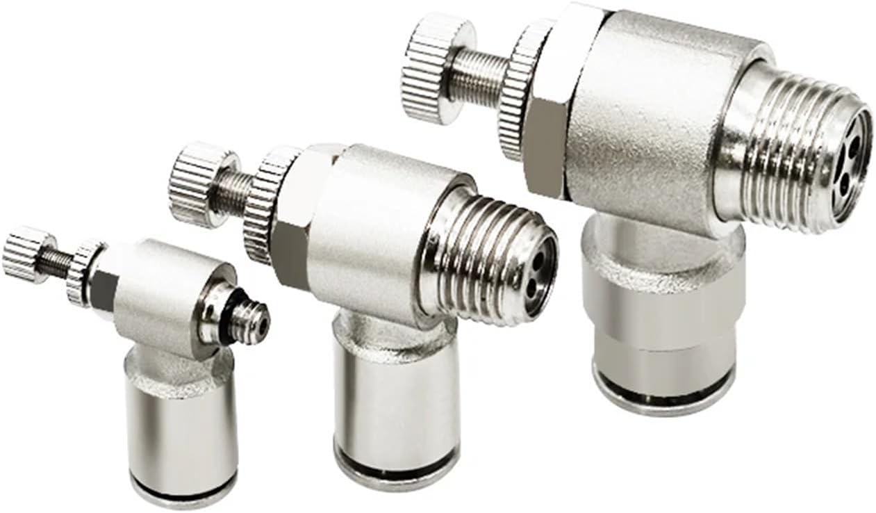 SL Quick-Insertion Gas Pipe Speed Control Valve Throttle Valve 4/6/8/10/12Thread 1/8-1/4-3/8-1/2 100Pcs(SL8-03 100PCS)